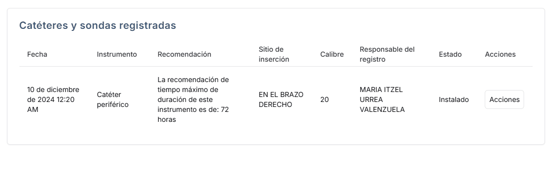Animación de acciones para los registros