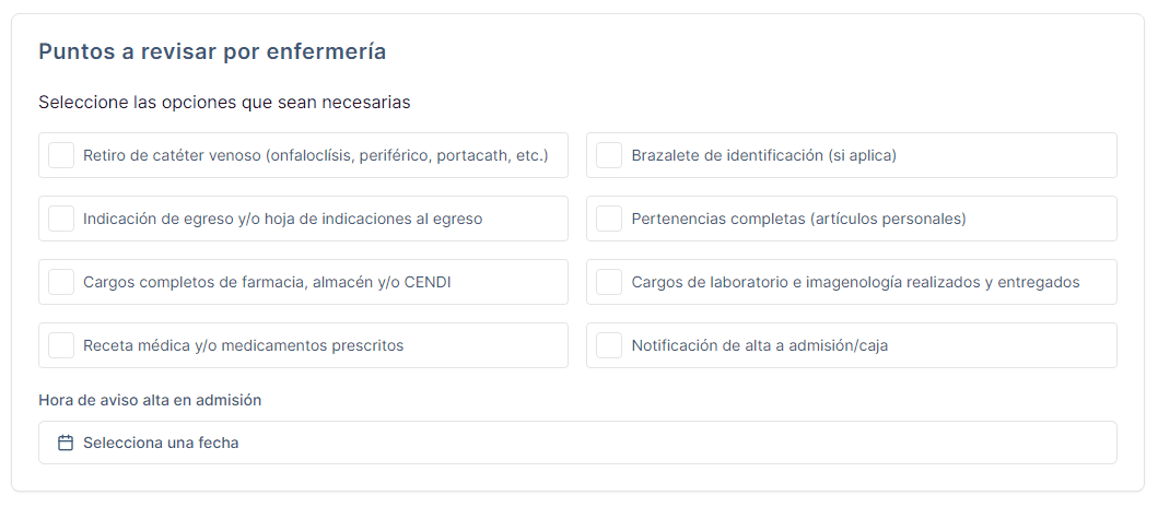 Animación de puntos a revisar por enfermería