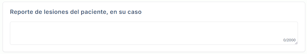 Animación de reporte de lesiones del paciente