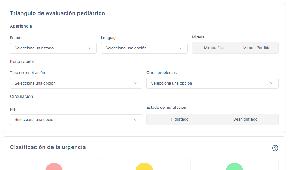 Animación de triángulo de evaluación pediátrico